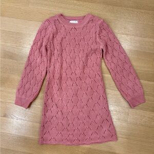 Rare Editions Pink Lace Knit Dress
